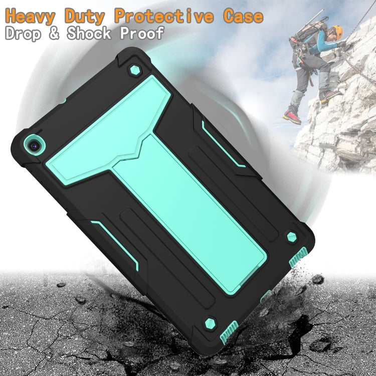 For Samsung Galaxy Tab A8.4 (2020) T307 T-shaped Bracket Contrast Color Shockproof PC + Silicone Flat Protective Case