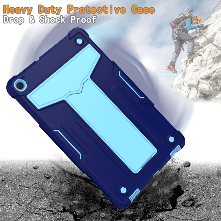 For Samsung Galaxy Tab A8.4 (2020) T307 T-shaped Bracket Contrast Color Shockproof PC + Silicone Flat Protective Case