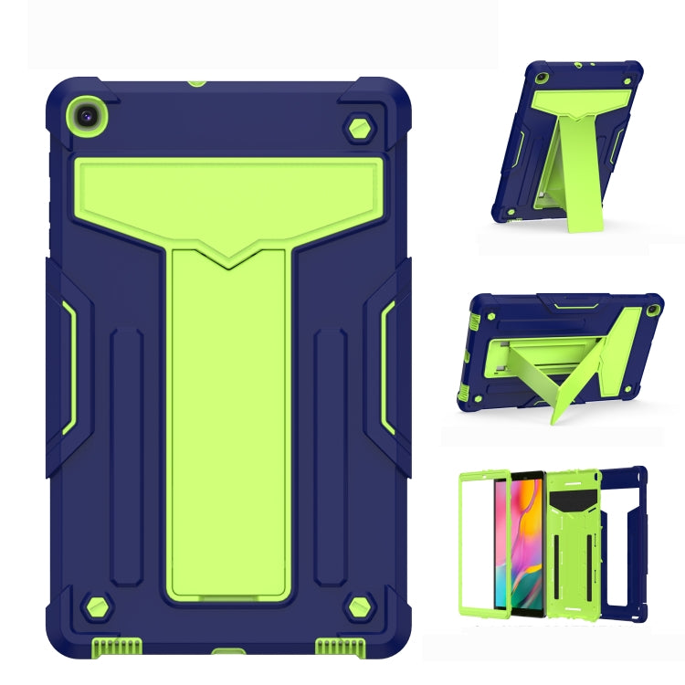For Samsung Galaxy Tab A8.4 (2020) T307 T-shaped Bracket Contrast Color Shockproof PC + Silicone Flat Protective Case