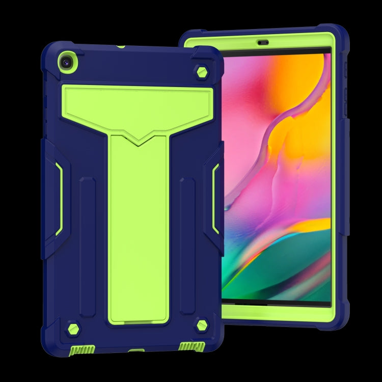 For Samsung Galaxy Tab A8.4 (2020) T307 T-shaped Bracket Contrast Color Shockproof PC + Silicone Flat Protective Case
