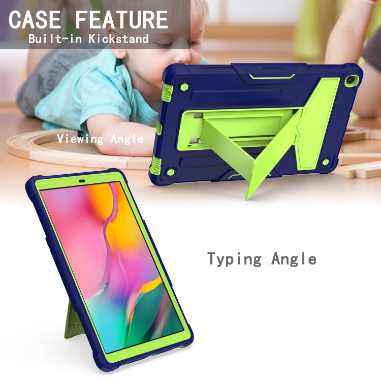 For Samsung Galaxy Tab A8.4 (2020) T307 T-shaped Bracket Contrast Color Shockproof PC + Silicone Flat Protective Case