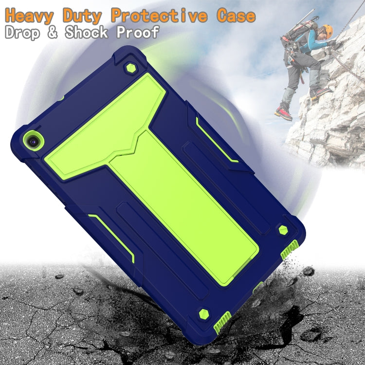 For Samsung Galaxy Tab A8.4 (2020) T307 T-shaped Bracket Contrast Color Shockproof PC + Silicone Flat Protective Case