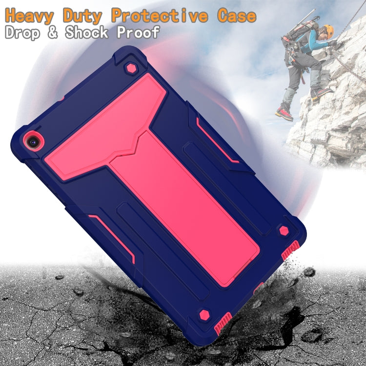 For Samsung Galaxy Tab A8.4 (2020) T307 T-shaped Bracket Contrast Color Shockproof PC + Silicone Flat Protective Case