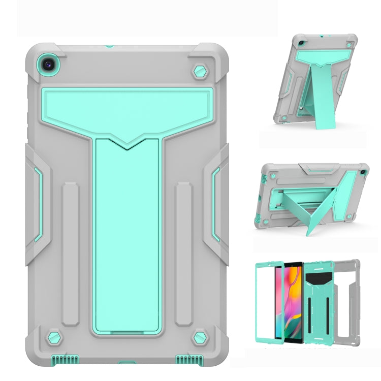 For Samsung Galaxy Tab A8.4 (2020) T307 T-shaped Bracket Contrast Color Shockproof PC + Silicone Flat Protective Case