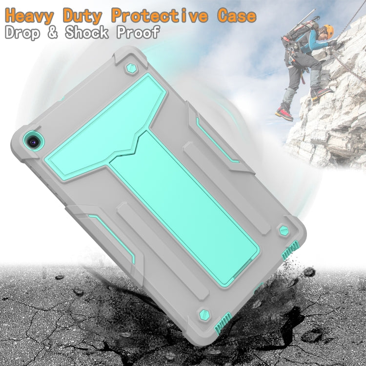 For Samsung Galaxy Tab A8.4 (2020) T307 T-shaped Bracket Contrast Color Shockproof PC + Silicone Flat Protective Case