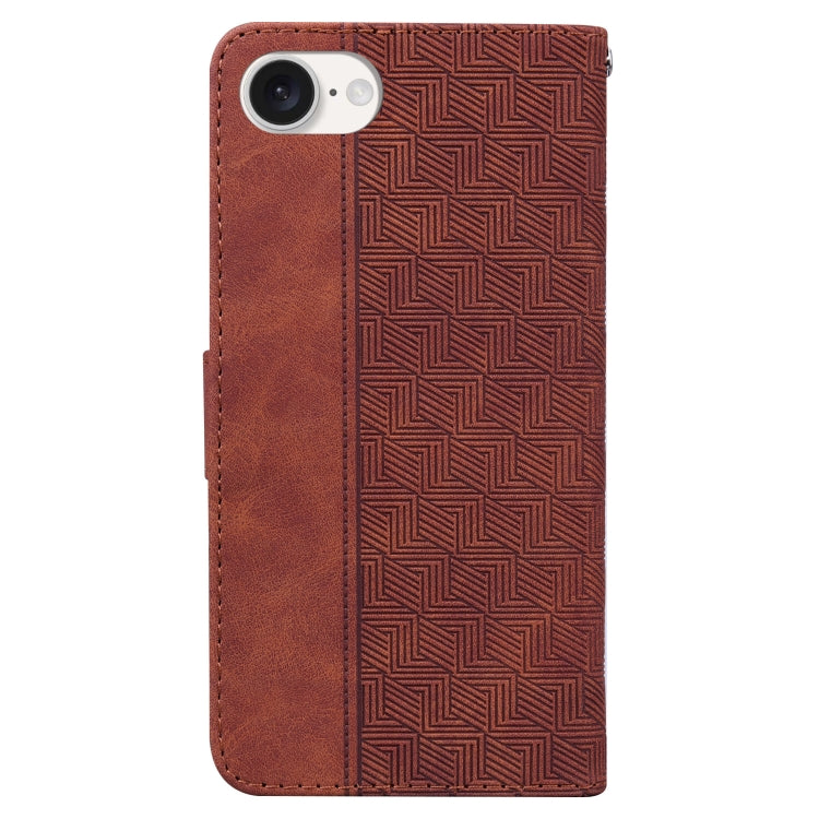 For iPhone 17e / 16e Geometric Embossed Leather Phone Case