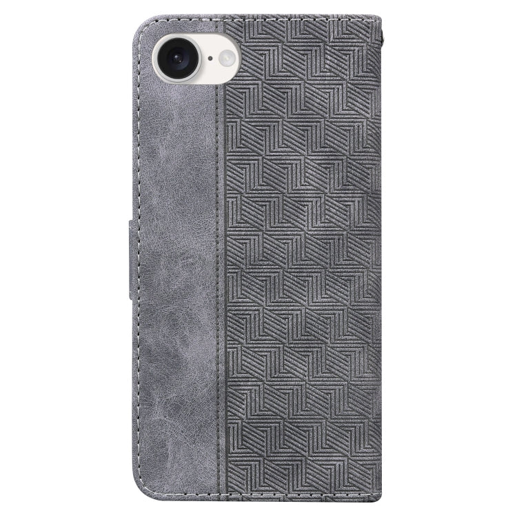 For iPhone 17e / 16e Geometric Embossed Leather Phone Case