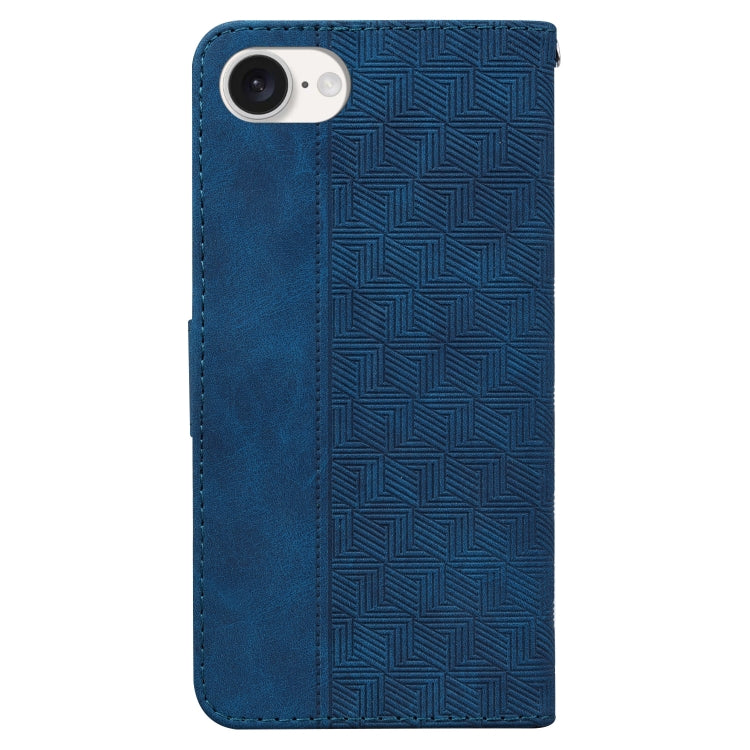 For iPhone 17e / 16e Geometric Embossed Leather Phone Case