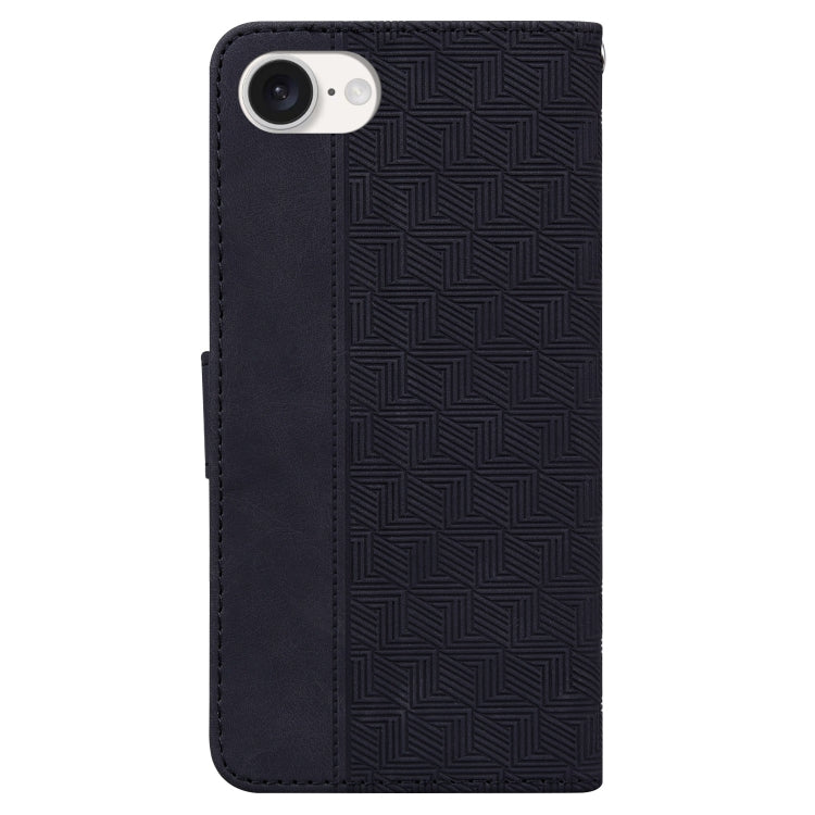 For iPhone 17e / 16e Geometric Embossed Leather Phone Case