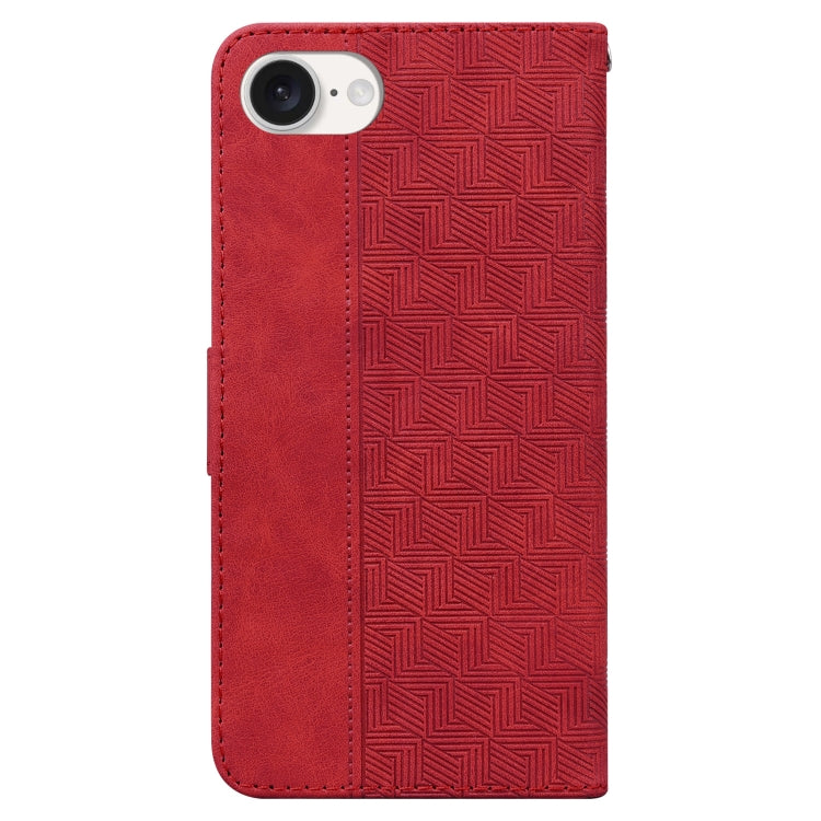 For iPhone 17e / 16e Geometric Embossed Leather Phone Case