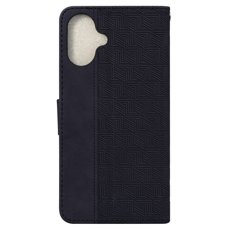 For iPhone 16 Geometric Embossed Leather Phone Case