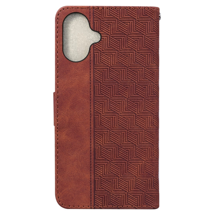For iPhone 16 Plus Geometric Embossed Leather Phone Case