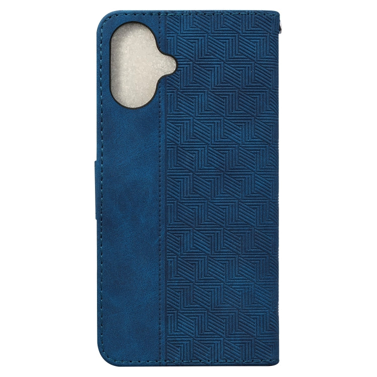 For iPhone 16 Plus Geometric Embossed Leather Phone Case