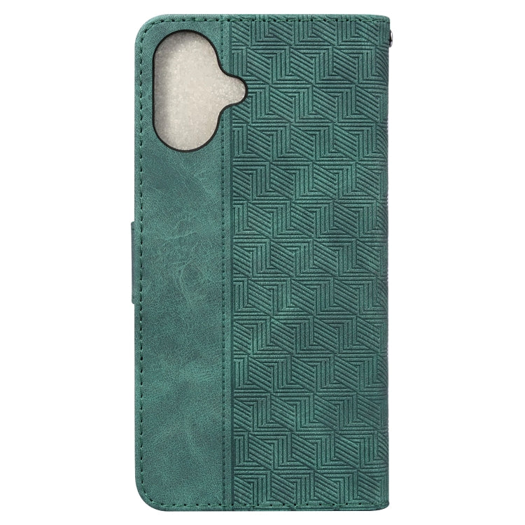 For iPhone 16 Plus Geometric Embossed Leather Phone Case