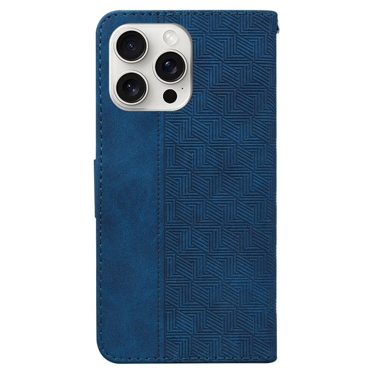 For iPhone 16 Pro Geometric Embossed Leather Phone Case