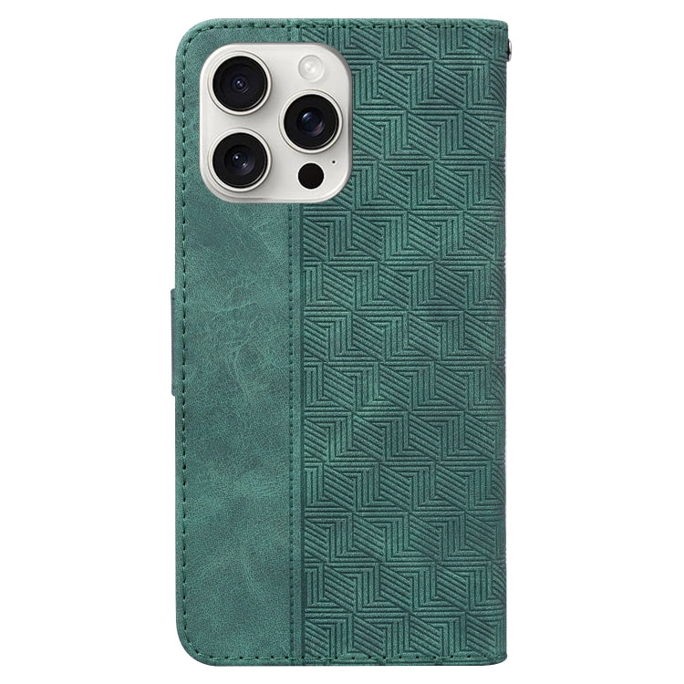 For iPhone 16 Pro Geometric Embossed Leather Phone Case
