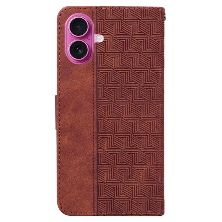 For iPhone 17 Geometric Embossed Leather Phone Case