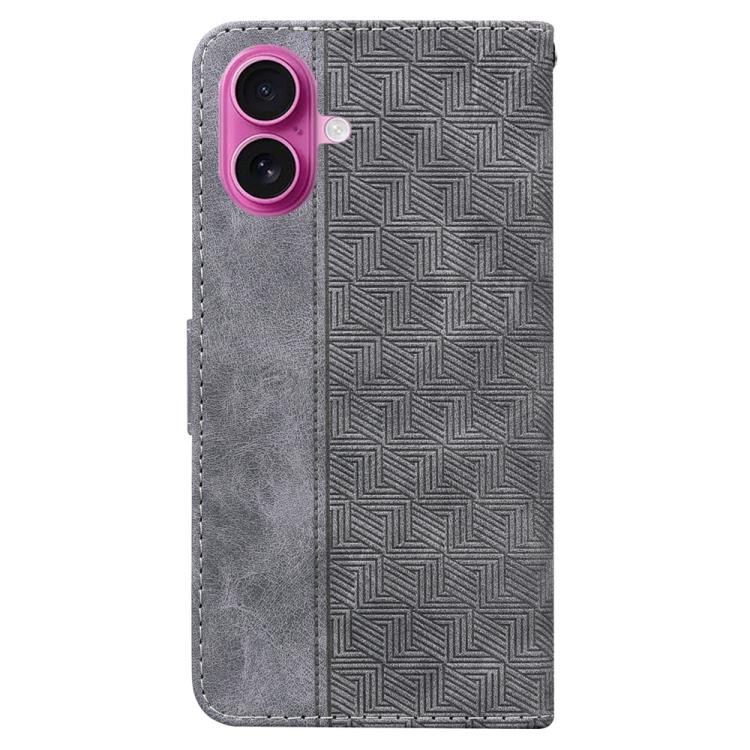 For iPhone 17 Geometric Embossed Leather Phone Case