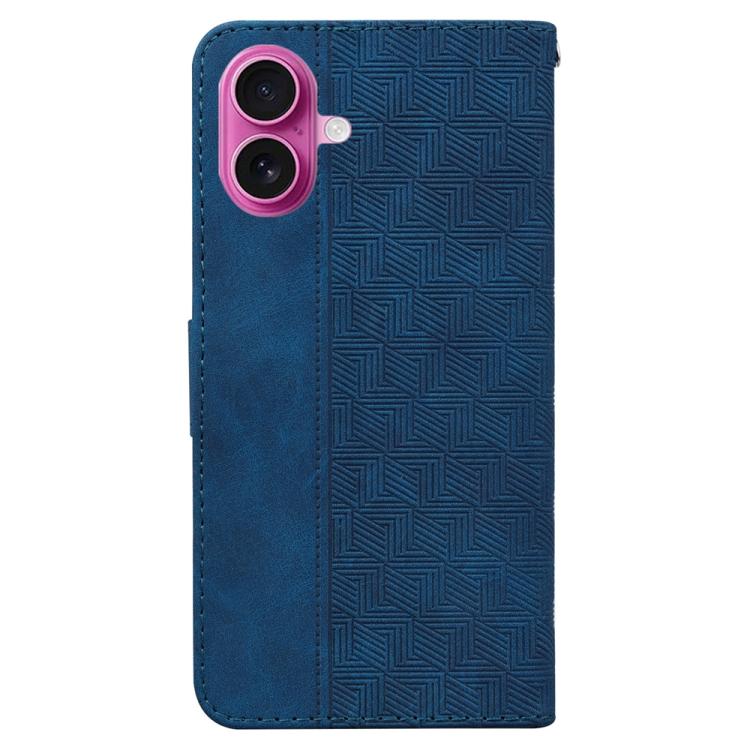 For iPhone 17 Geometric Embossed Leather Phone Case
