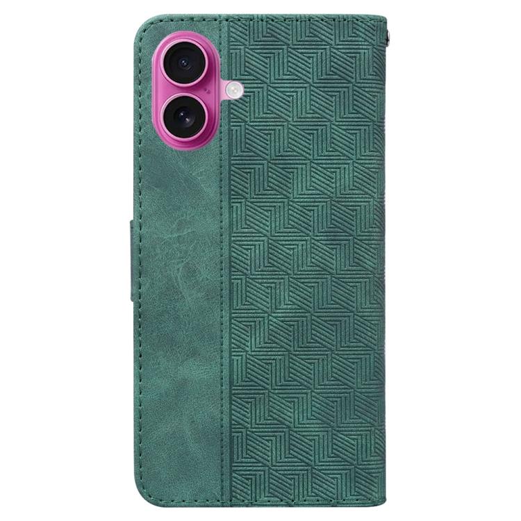 For iPhone 17 Geometric Embossed Leather Phone Case