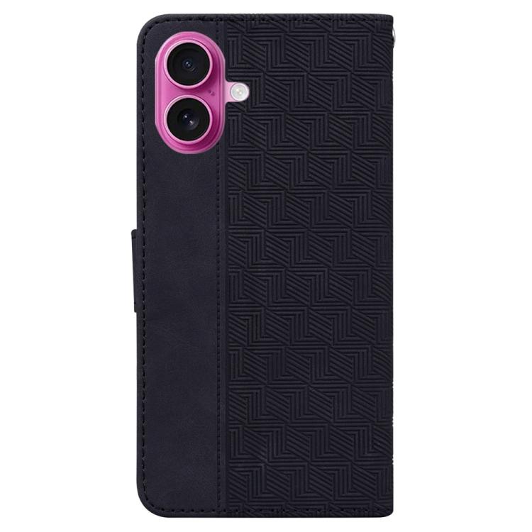 For iPhone 17 Geometric Embossed Leather Phone Case