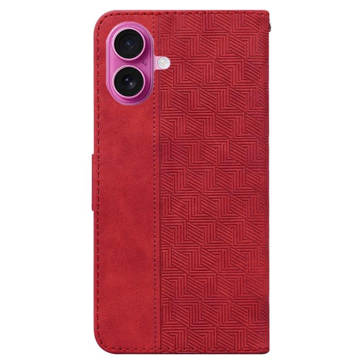 For iPhone 17 Geometric Embossed Leather Phone Case