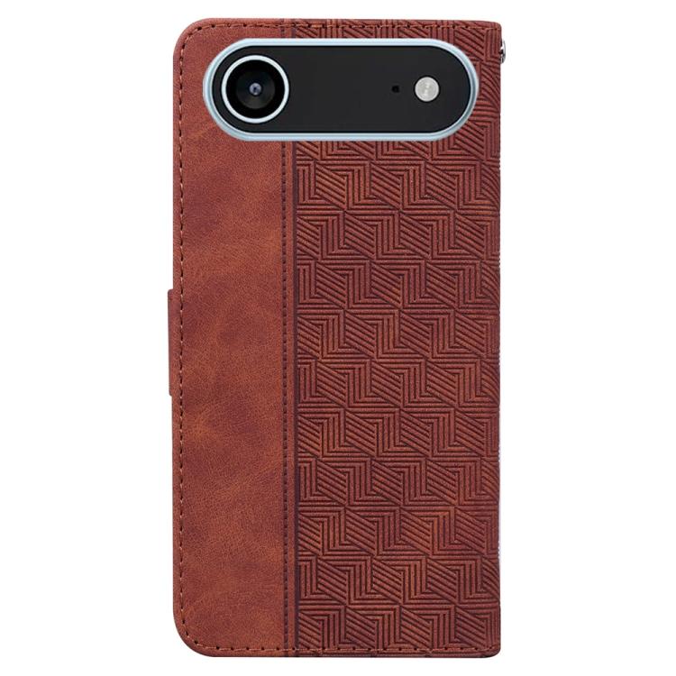 For iPhone Air Geometric Embossed Leather Phone Case