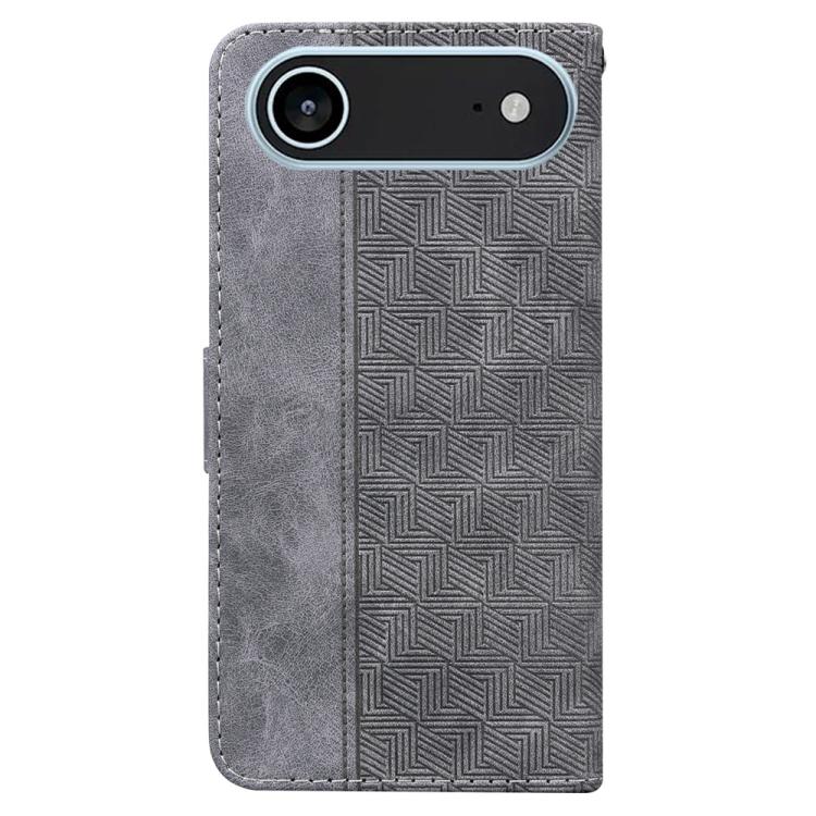 For iPhone Air Geometric Embossed Leather Phone Case