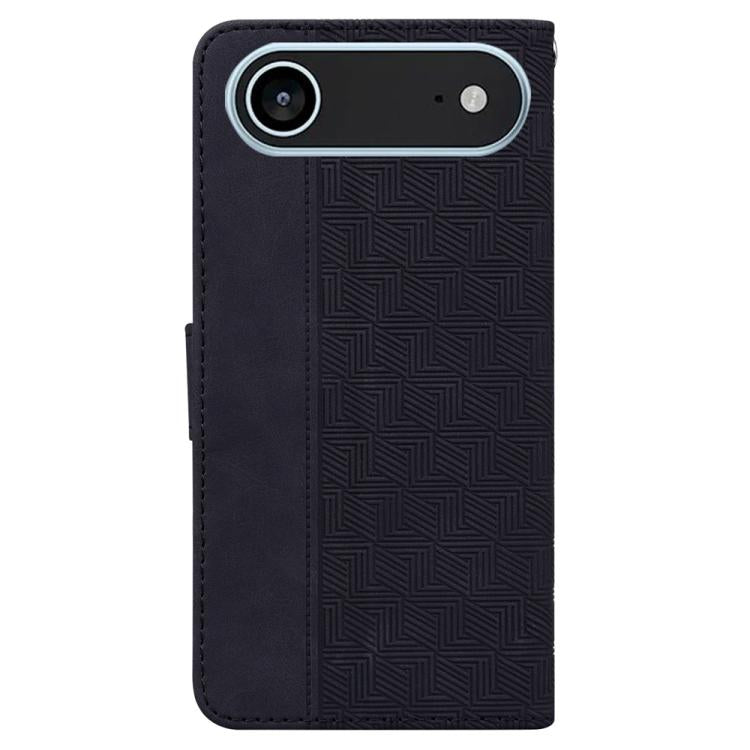 For iPhone Air Geometric Embossed Leather Phone Case
