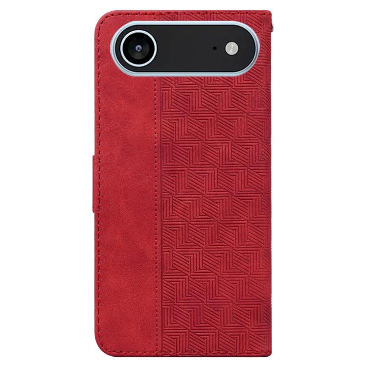 For iPhone Air Geometric Embossed Leather Phone Case
