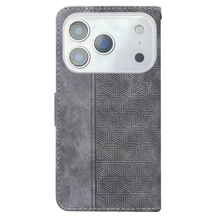 For iPhone 17 Pro Geometric Embossed Leather Phone Case