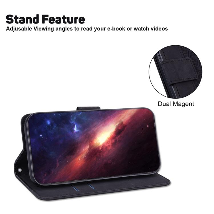 For iPhone 17 Pro Geometric Embossed Leather Phone Case