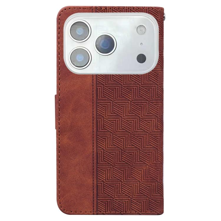 For iPhone 17 Pro Max Geometric Embossed Leather Phone Case