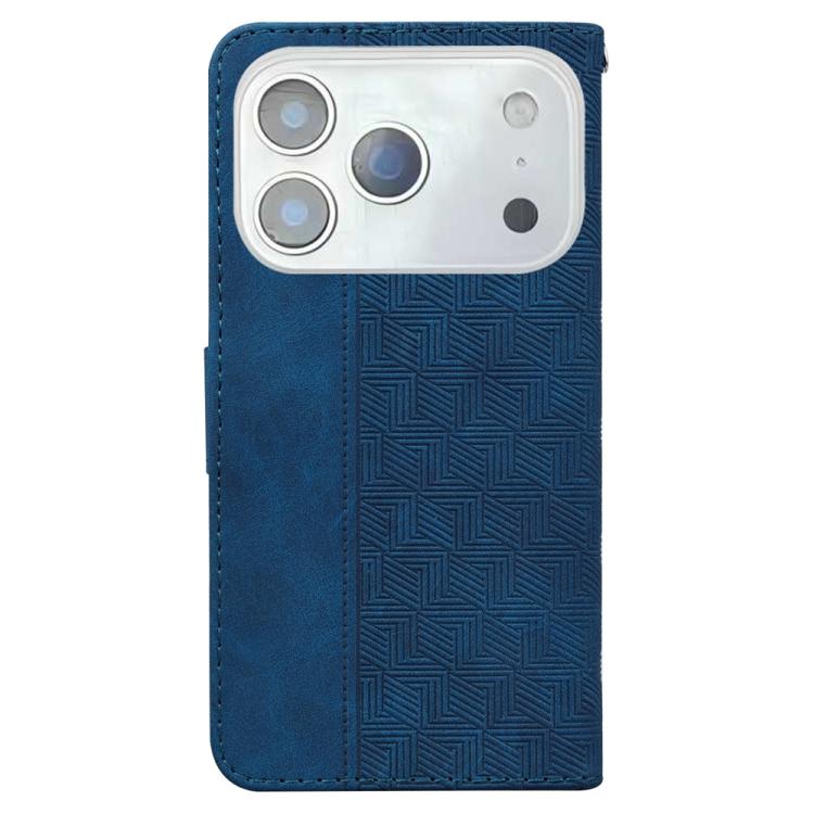 For iPhone 17 Pro Max Geometric Embossed Leather Phone Case