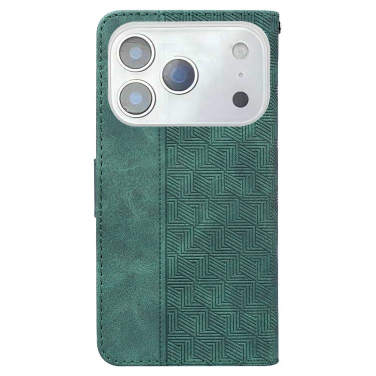 For iPhone 17 Pro Max Geometric Embossed Leather Phone Case