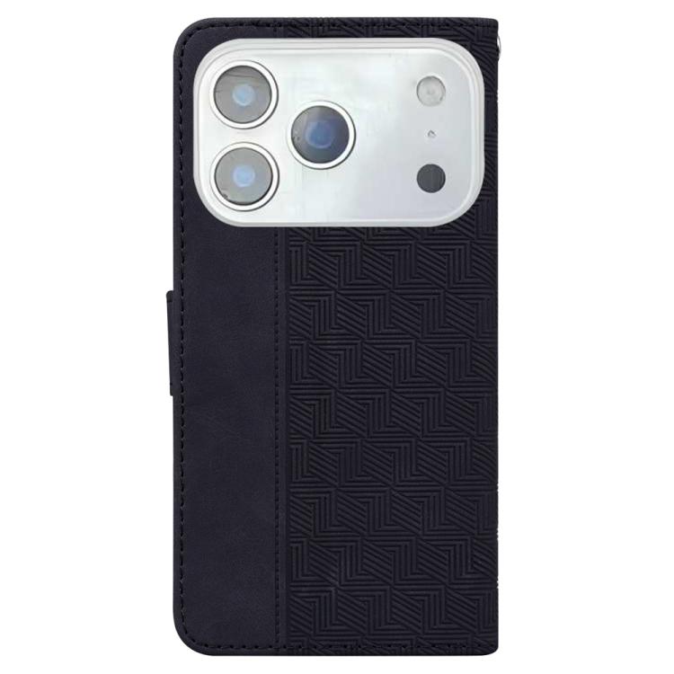 For iPhone 17 Pro Max Geometric Embossed Leather Phone Case