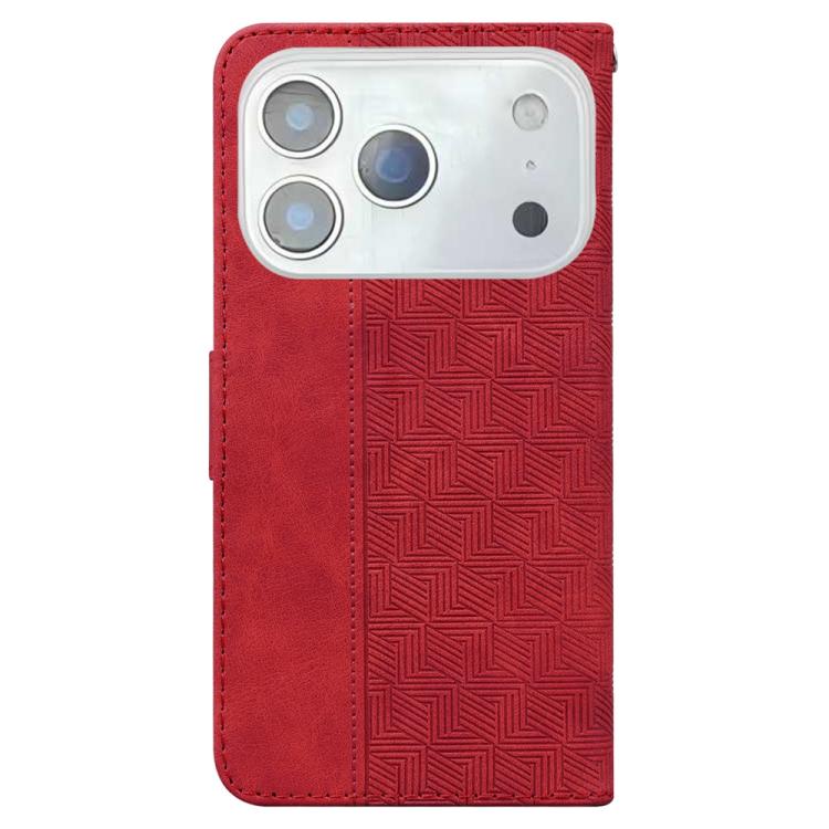For iPhone 17 Pro Max Geometric Embossed Leather Phone Case