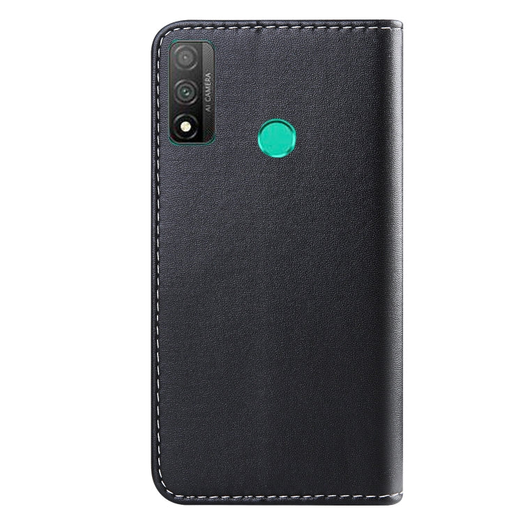 For Huawei P smart 2020 Tricolor Stitching Horizontal Flip TPU + PU Leather Case with Holder & Card Slots & Wallet