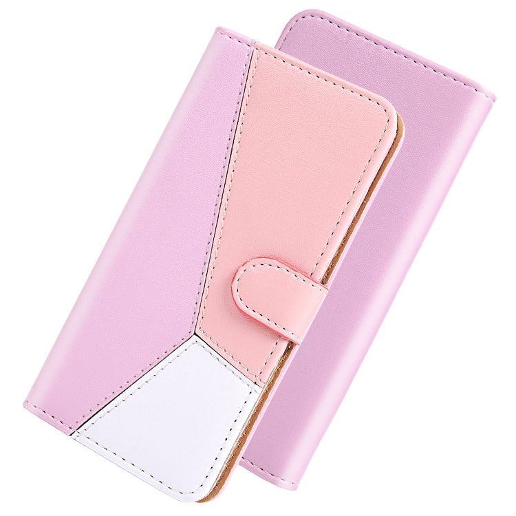 For Huawei P smart 2020 Tricolor Stitching Horizontal Flip TPU + PU Leather Case with Holder & Card Slots & Wallet
