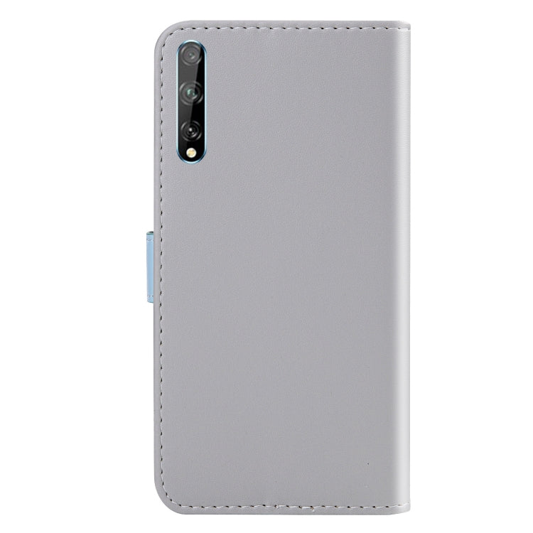 For Huawei Y8p / Enjoy 10s Tricolor Stitching Horizontal Flip TPU + PU Leather Case with Holder & Card Slots & Wallet