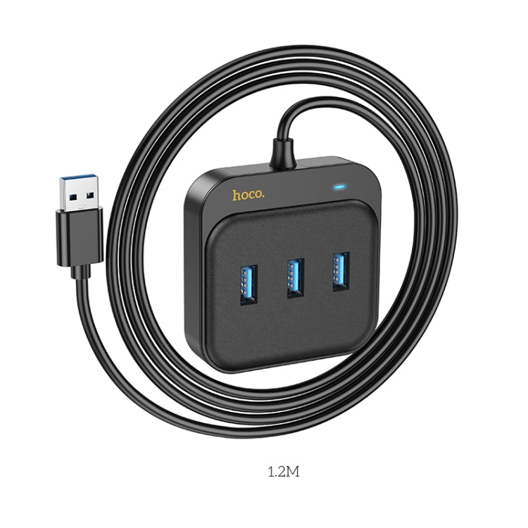 hoco HB35 4 in 1 USB to USB3.0x3+RJ45 Gigabit Ethernet Adapter, Cable Length: