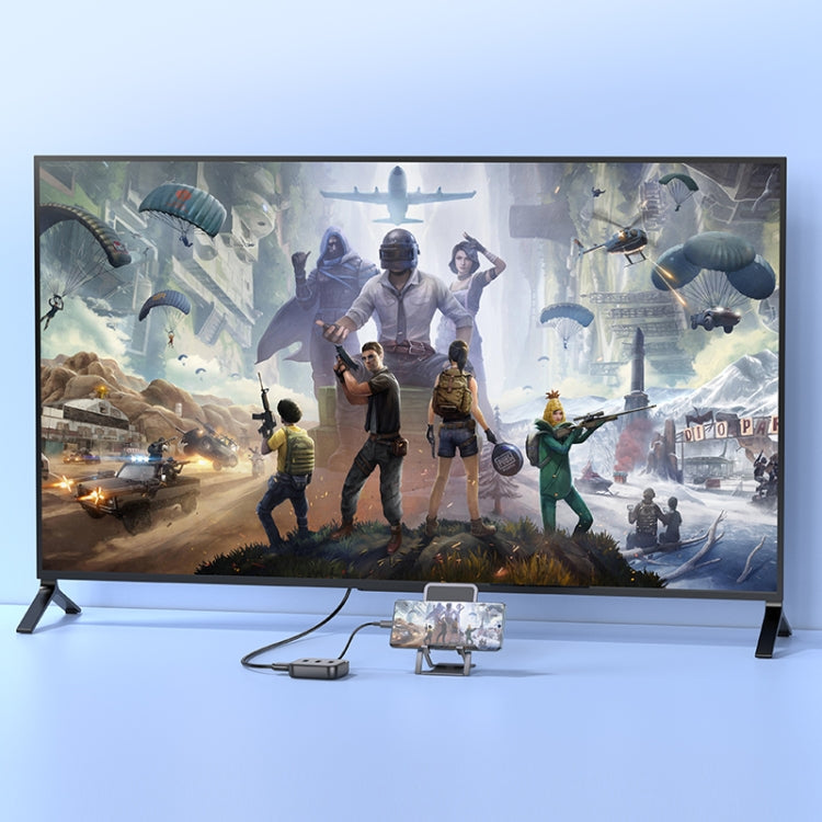 hoco HB36 5 in 1 HDTV+USB3.0+USB2.0x2+PD100W Converter, Cable Length: 0.2m(Black)