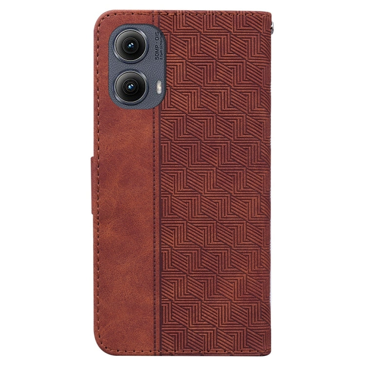 For Motorola Edge 2024 Geometric Embossed Leather Phone Case