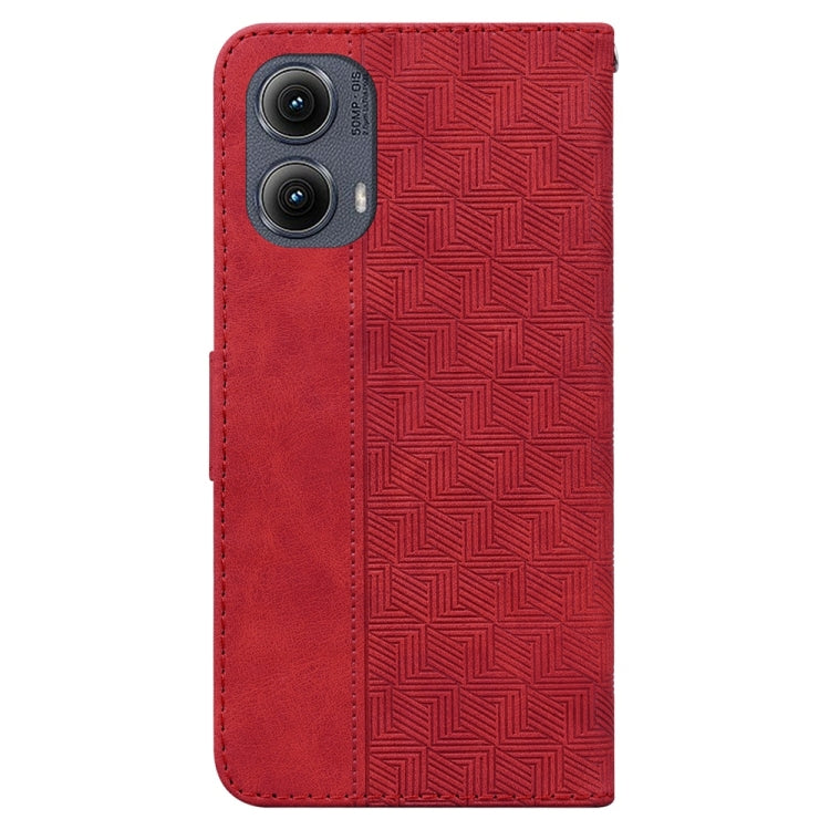 For Motorola Edge 2024 Geometric Embossed Leather Phone Case