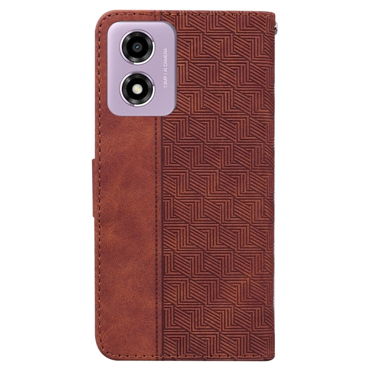 For Motorola Moto G04s / Moto E14 Geometric Embossed Leather Phone Case