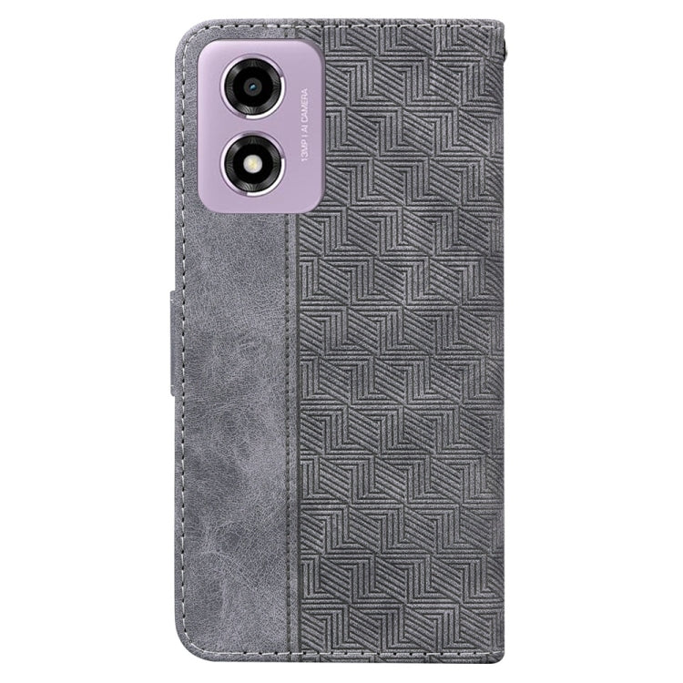 For Motorola Moto G04s / Moto E14 Geometric Embossed Leather Phone Case