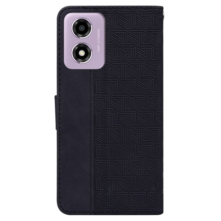 For Motorola Moto G04s / Moto E14 Geometric Embossed Leather Phone Case