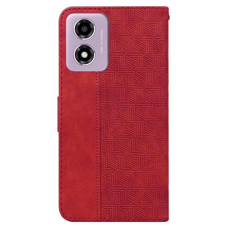 For Motorola Moto G04s / Moto E14 Geometric Embossed Leather Phone Case