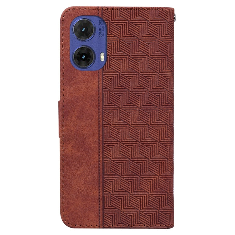For Motorola Moto G85 Geometric Embossed Leather Phone Case