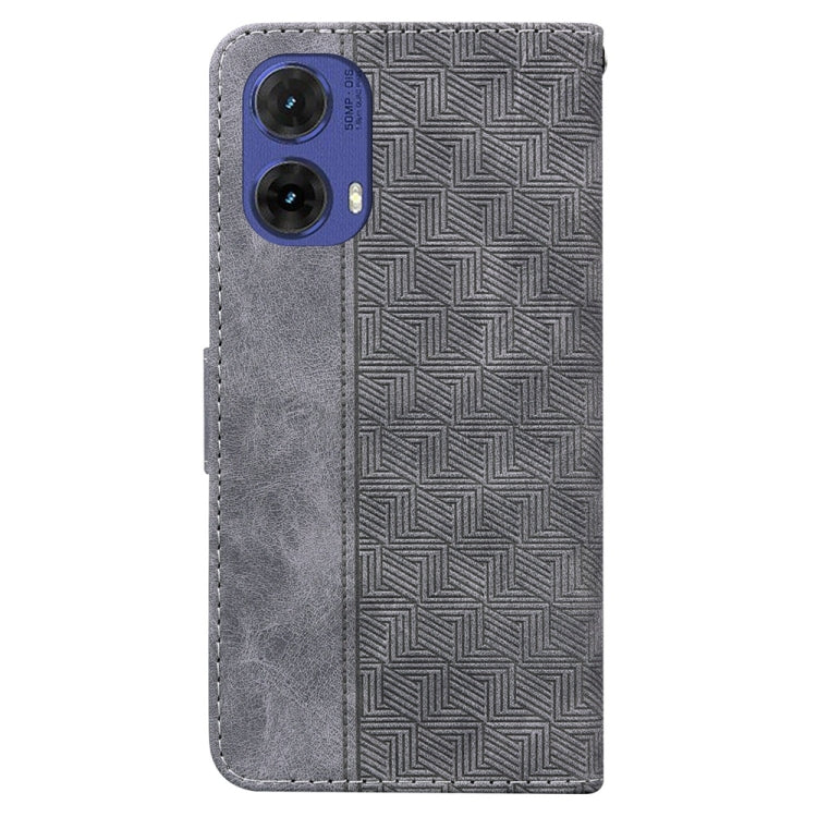For Motorola Moto G85 Geometric Embossed Leather Phone Case